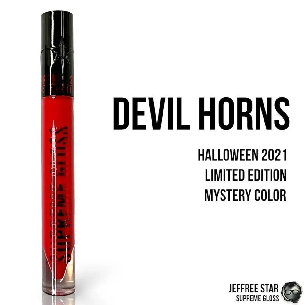JEFFREE STAR HALLOWEEN 21 SUPREME GLOSS FULL PIGMENT LIP COLOR DEVIL HORNS RED